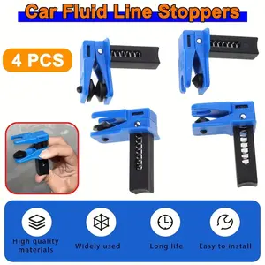 Car Brake Oil Hose Plug Set, 4 Piece Car Brake Oil Clutch Tube Plugs Tool, Prevent Leaks, Automotive Repair Parts, Automotive Repair Tools, Automotive Maintenance Tools (blue)
