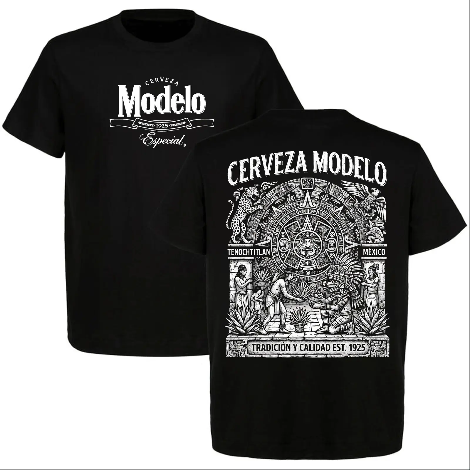 Modelo Especial Beer Aztec Graphic Tee, Cerveza Modelo Tenochtitlan, Tradición y Calidad, Vintage Men’s T-shirt, Gift for Beer Lovers
