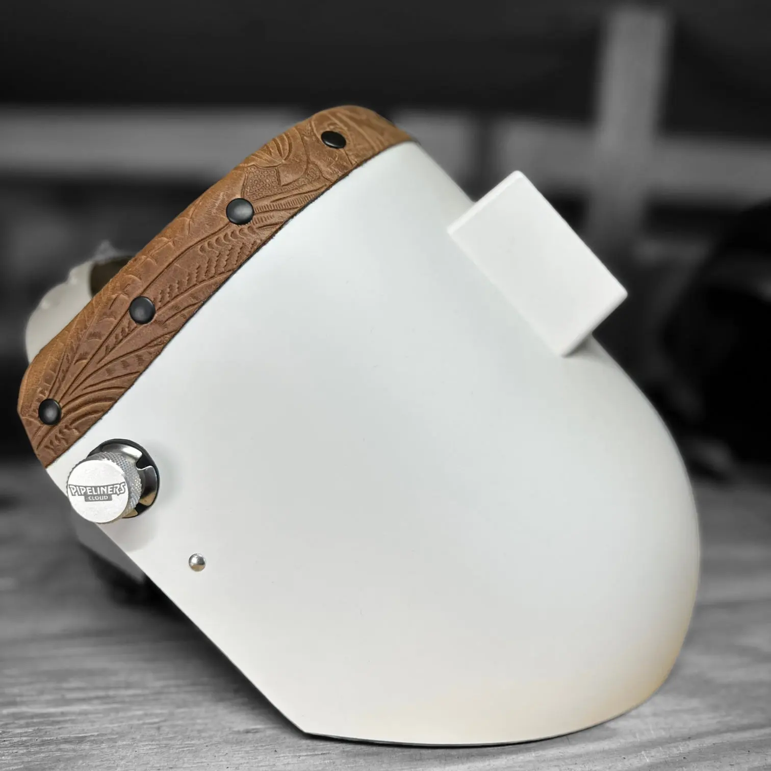 Finer Pipeliner Leather Welding Hood Chopped Top Finer Pipeliner Leather Welding Hood Chopped Top