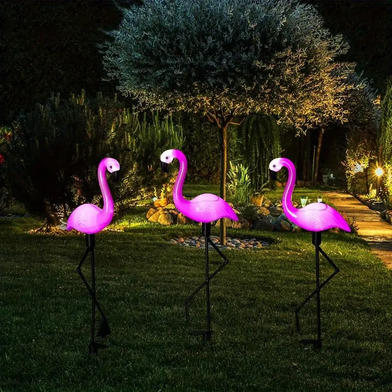 Flamingo Solar Neon Lights Pink Flamingo Decorative Garden Courtyard Passage Lighting Eco Friendly Gift for Others Shining Brightly Unique Design-JXLM