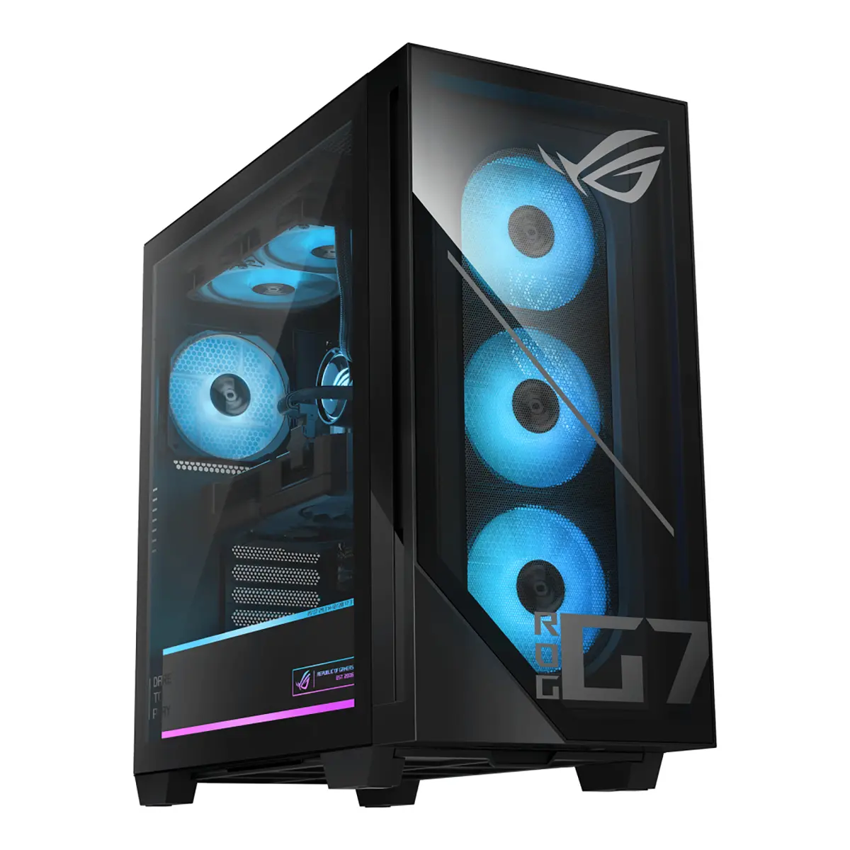 ASUS ROG GM700 Liquid Cooled Gaming Desktop Computer, AMD Ryzen 7 9800X3D 4.7GHz, 32GB RAM, 2TB SSD, NVIDIA GeForce RTX 5080 PRIME 16GB, Windows 11 Home, Black, Pc Tower