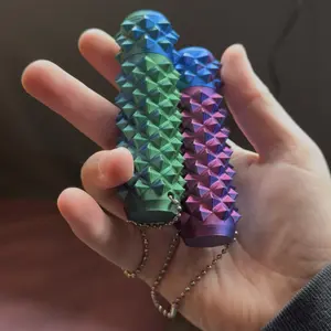 Little Ouchies Pain Fidget Roller Keychain - 3D Printed Spiky Design for Stress Relief & Focus - Portable Anxiety Relief Tool - Ideal Novelty Gift for Adults