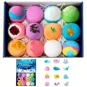 Bath Bombs for Kids with SurpriseSPRINGInside, 12 Pack Kid Bath Bombs Gift Set,Easter Easter and Children's Day basket Stuffers for Boys Girls BubbleBath with Toys Inside Skin Repair