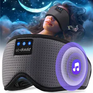 Bluetooth Sleepmask Headphones Headband for Side Sleepers Wireless 3D Sleep Mask with Ultra-Thin Stereo Speakers Music Eye Mask for Sleeping Travel Meditation & Nap