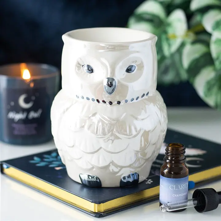 Iridescent Owl Tealight Wax Warmer - High Quality Wax Warmers for Wax Melts, Compatible with illuminatedbymia Gel Wax Melts, Decorative Wax Warmers for Wax Melts