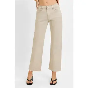Tummy Control Mid Rise Ankle Straight Jeans