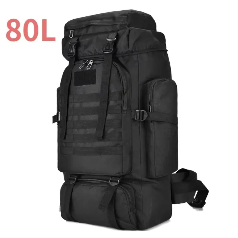 Hunting Backpack 80L Waterproof Tactical Pack – Large Capacity Camping Hiking Gear, Heavy Duty Travel Duffel for Men Women, Outdoor Survival Rucksack with Reinforced Zippers