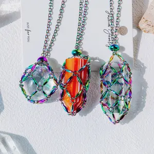 【Aura Rice Bead】Bamboo Knot Metal Net Necklace