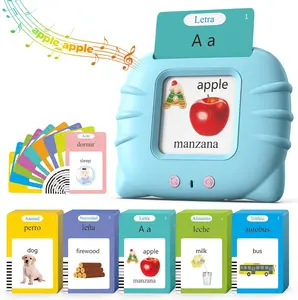 KIDGENIUS Bilingual English Spanish Talking Flashcards Learning Machine for Toddlers 1-3 Montessori Language 224 Words Interactive Educational Device 2026 Cultural Understanding