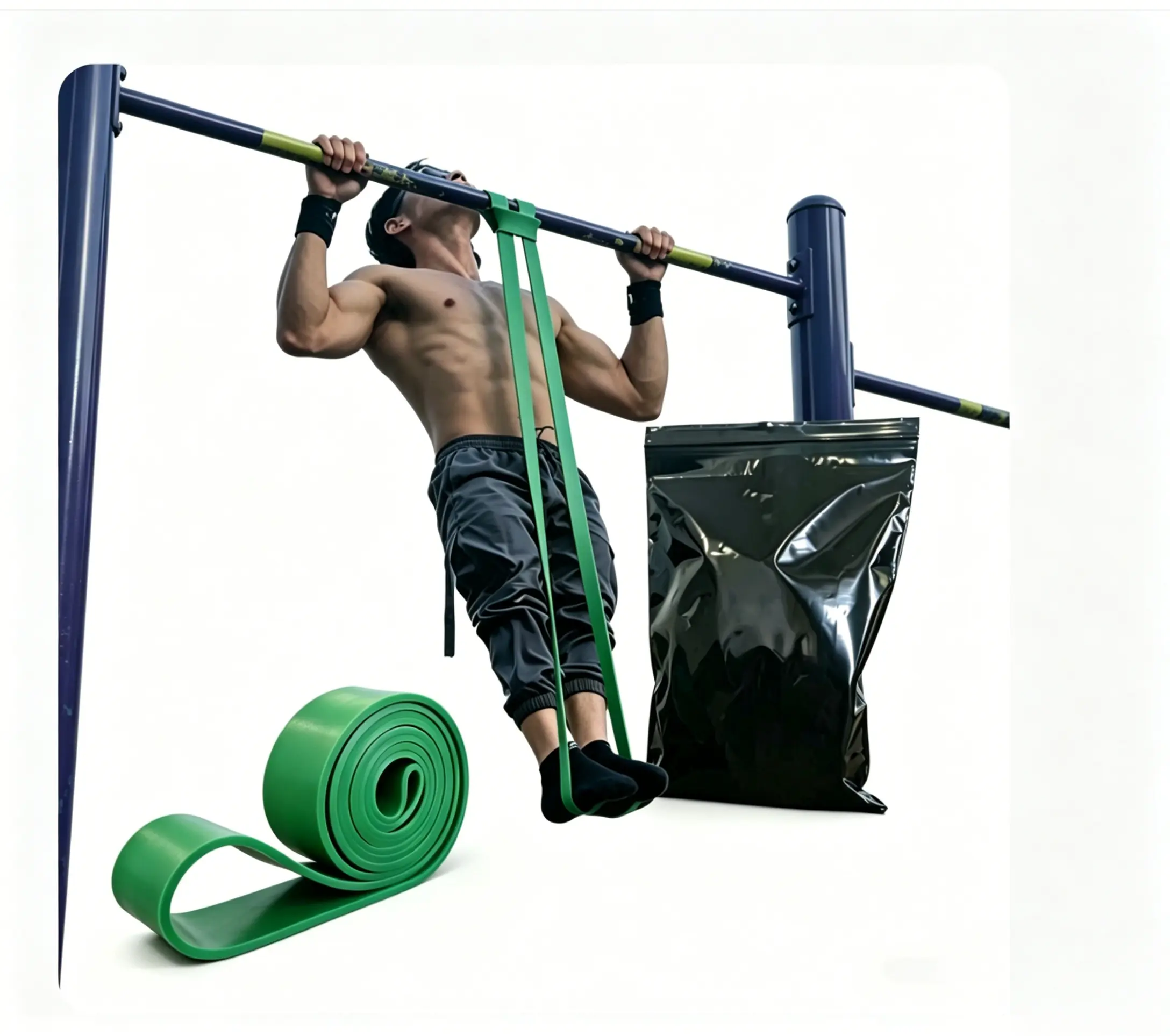 55-125lbs resistance band fitness resistance band pull-up assist band for back training, muscle building, and athletic strength training Waist Twist Core Ab Exercise Machine total body