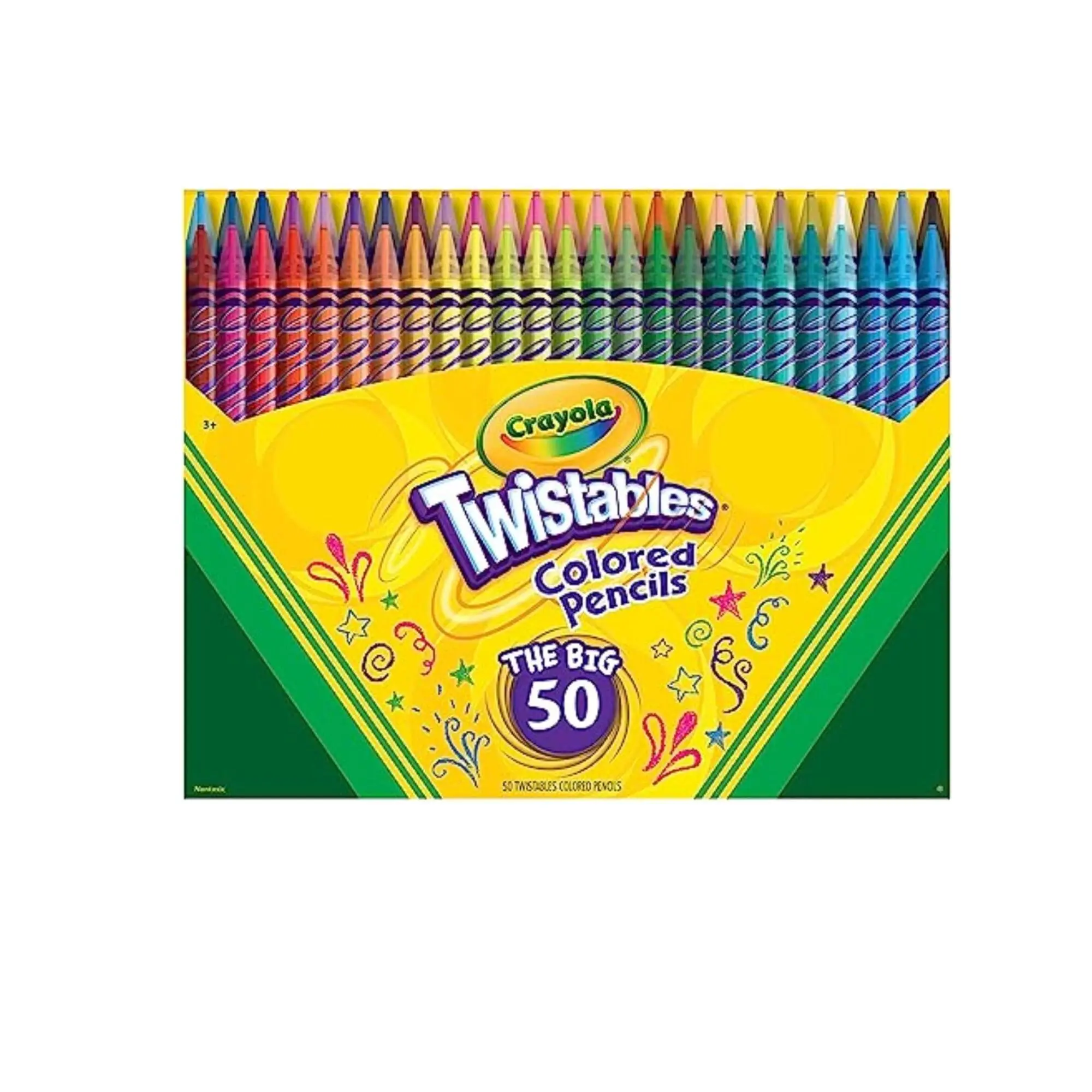 Crayola Twistables Colored Pencil Set (50ct), No Sharpen Colored Pencils For Kids, Kids Art Supplies for Back to School, 4+ [Amazon Exclusive]