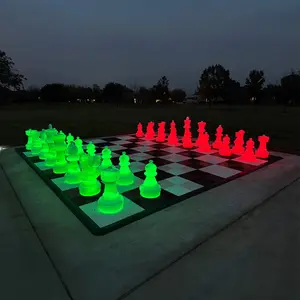 LED Light Up Giant Chess Set 25 Inch Outdoor 7 Colors — MegaChess