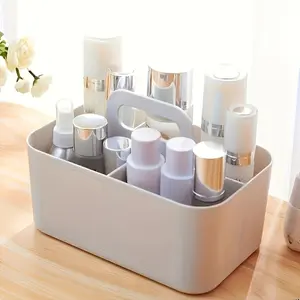 2/3Pcs Portable Plastic Storage Caddy with Handle Lightweight Desktop Divided Organizer 3-Compartment Caddy for Stationery Pencils Markers Office Supplies Compact Design Ideal Desk Accessory for Students Teachers Back to School