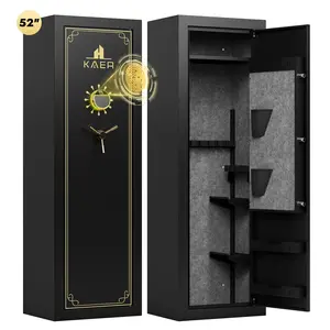 KAER 20 Biometric Gun Safe, Wider and Deeper Fingerprint Gun Safes for Rifle and Pistols, Large Quick Access Heavy-Duty Gun Cabinet for Firearm Ammo with Removable Shelf & Gun Rack, Assembled Alarm Digital