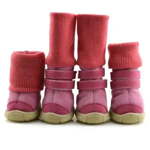 4Pcs/Set Thick Fur Pet Dog Shoes Bottom Slip-Resistant Waterproof Small Dogs Shoes Winter Warm Snow Boots for Puppy Cats Teddy Does not apply