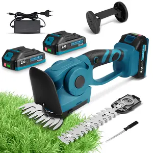 YOFIDRA 2-in-1 Electric Grass & Hedge Trimmer – 130mm & 220mm Blades, 90° Adjustable Head, 2 Batteries Included, Garden Cutting Tool for Yard & Lawn Care