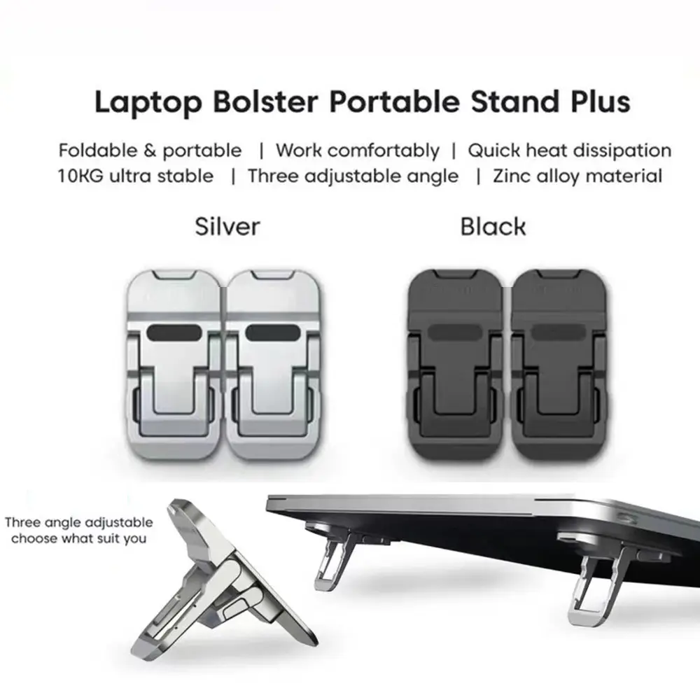2PCS Mini Laptop Stand for Desk, Portable Laptop Stand, Compatible with All Laptops Metal Material