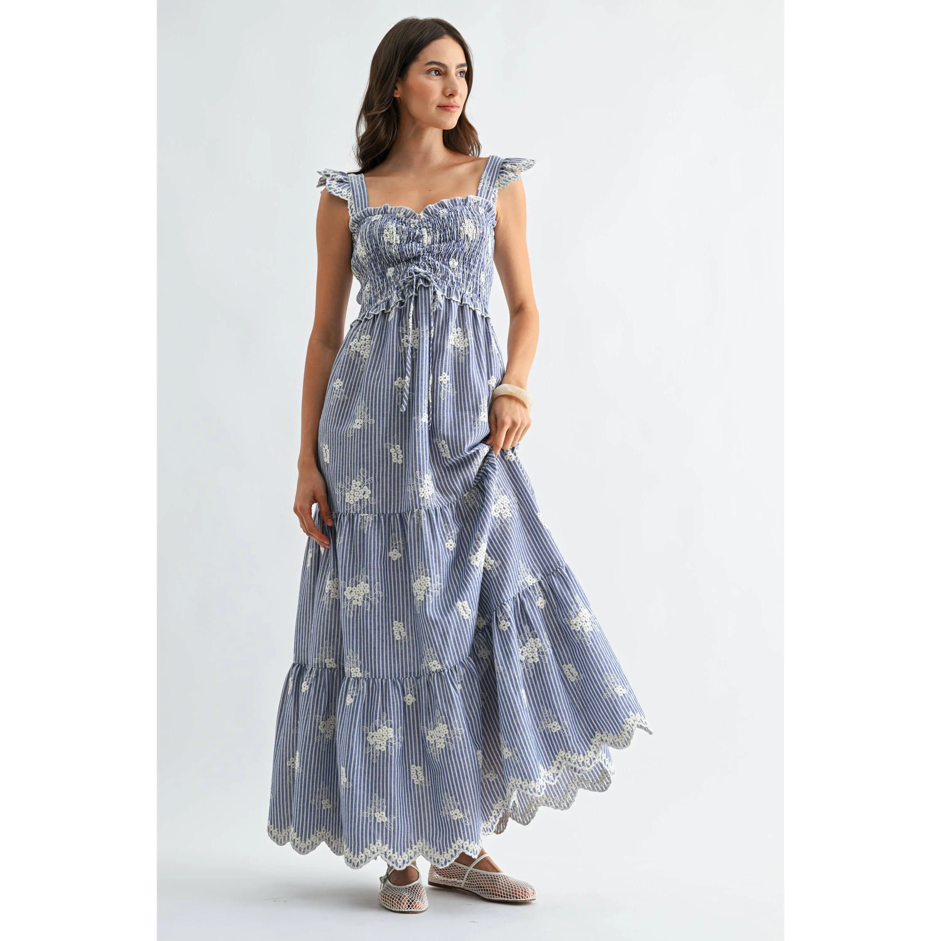 Stella Embroidered Maxi Dress