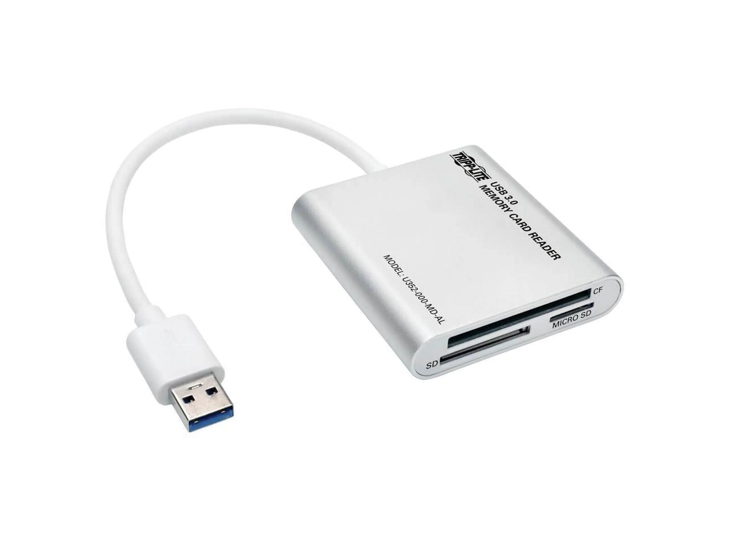 Tripp Lite USB 3.0 Super Speed Memory Card Reader & Writer - Aluminum Multiport Device, Compatible with All USB-Enabled Systems & Operating Systems, Backward Compatible for Everyday Memories Use