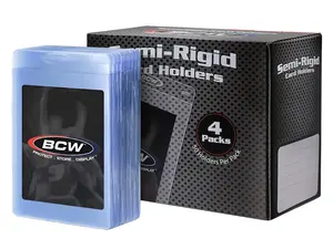 BCW Semi Rigid Card Holder #1 | 200 Pack | Semi Rigid Card Sleeves for Grading Submissions | Protective Holders for Sports & Trading Cards