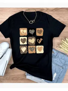 T-shirt Love Heart Trend Babylook 100% Cotton Animal Print