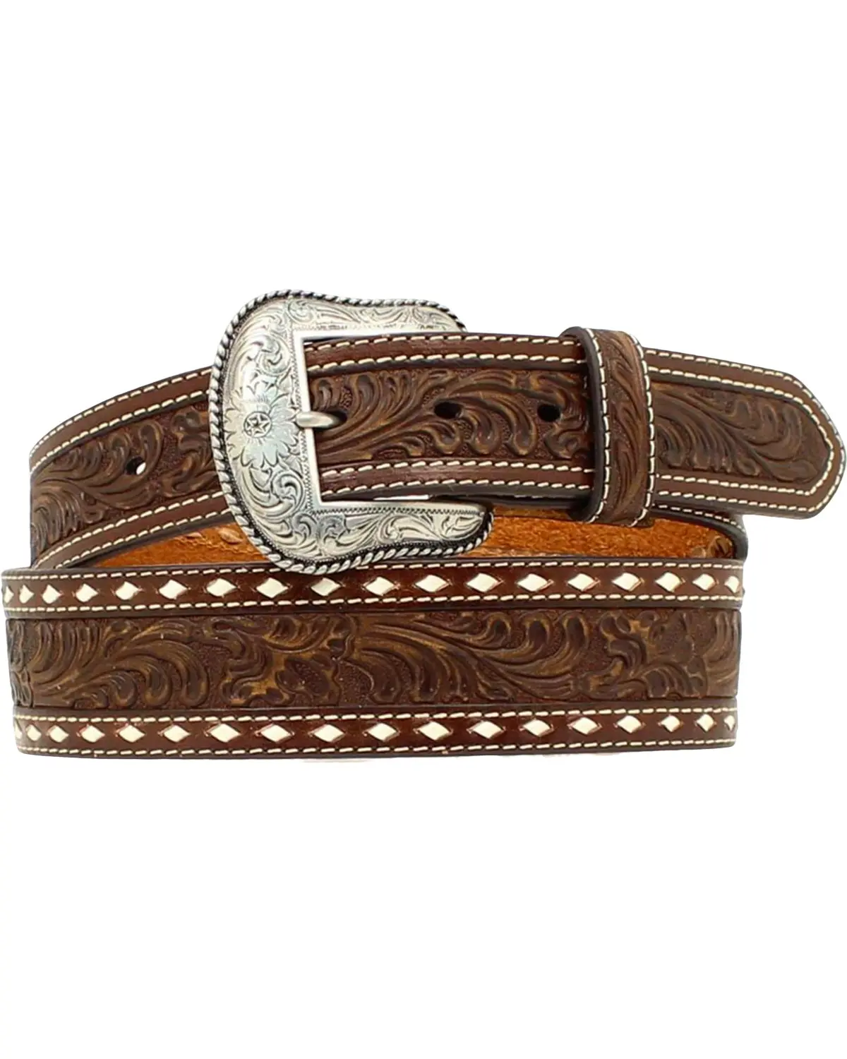 Nocona Belt Co. Men's Men'S Tapered Floral Tooled Western - N2497802
