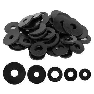 50 count Rubber Washers Assortment Kit 16/18/20/25/30mm (5 Sizes) Black Rubber Washers Vibration Absorbing Pads Faucet Washers for Household Faucets Garden Hoses Screws and