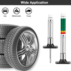 2 Count 25mm Automotive Tire Tread Depth Gauge Color Coded, GM Tire Tread Depth Gauge reads MM and 32 degrees to quickly identify tread on tires