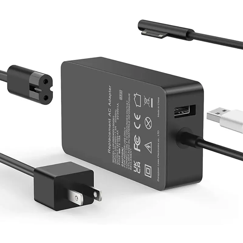 Surface Pro Laptop Charger, Power Adapter, Compatible with Microsoft Surface Pro, 65W, 3, 4, 5, 6, 7, 8, 9, X