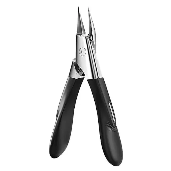 Professional 30° Beveled Blade Ingrown Toenail Clippers for Thick Hard Nails - Lightweight Compact Travel Size Carbon Steel Nail Care Tool with Ergonomic Handle for Seniors, Embedded Spring Design, Protective Cover, Thick Nails