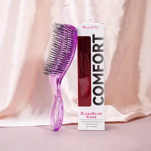 Ultimate Detangling Brush for All Hair Types, Curved Paddle with Soft Dual-Length Bristles for Pain-Free Brushing, Scalp Massage & Frizz Control, Lightweight for Effortless Daily Styling, Detangler Brush