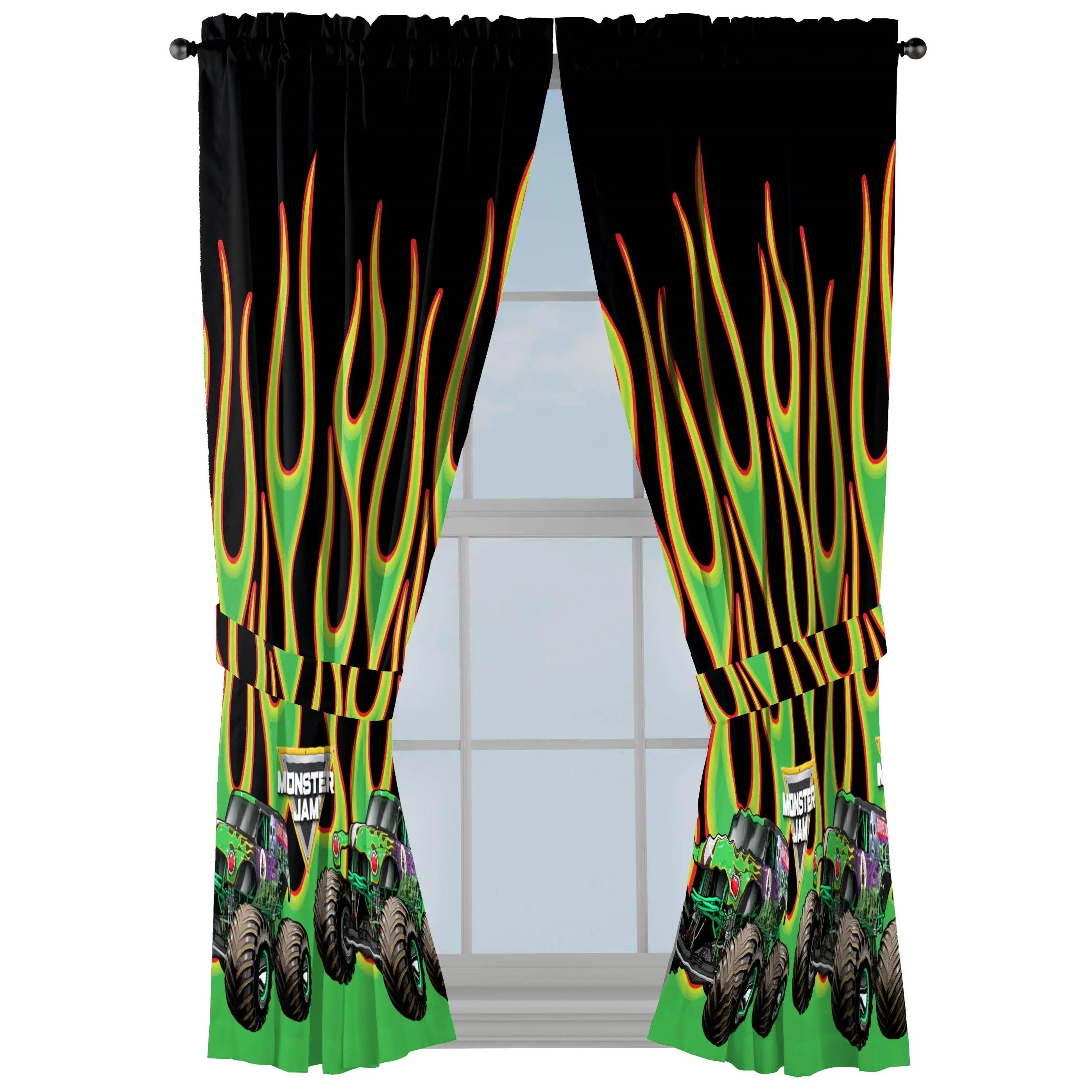 Sunny Side Up Monter Jam Curtains for Kids Bedroom 4-Piece Drape Set