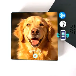 {Customization}Personalized Pet Photo Fridge Magnet with Bluetooth  Custom Dog Cat Album Magnet Frame | Gifts for Boyfriend, Birthday Gifts for BF, Graduation Leis, Teacher Gifts, Teen Girl Gifts, Anniversary Gift, Unique Music Home Decor