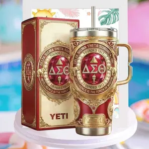 Delta Sigma Theta DST Greek Sorority Red Torch Tumbler