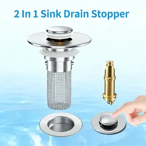 Stainless Steel Modern Anti-Odor Bathroom Sink Stopper with Bouncing Core & Brass Pop-Up Drain Plug for Bathtub Home Goods ，universal bathtub drain stopper，bathroom sink strainer High Pressure Shower Handheld Shower Head