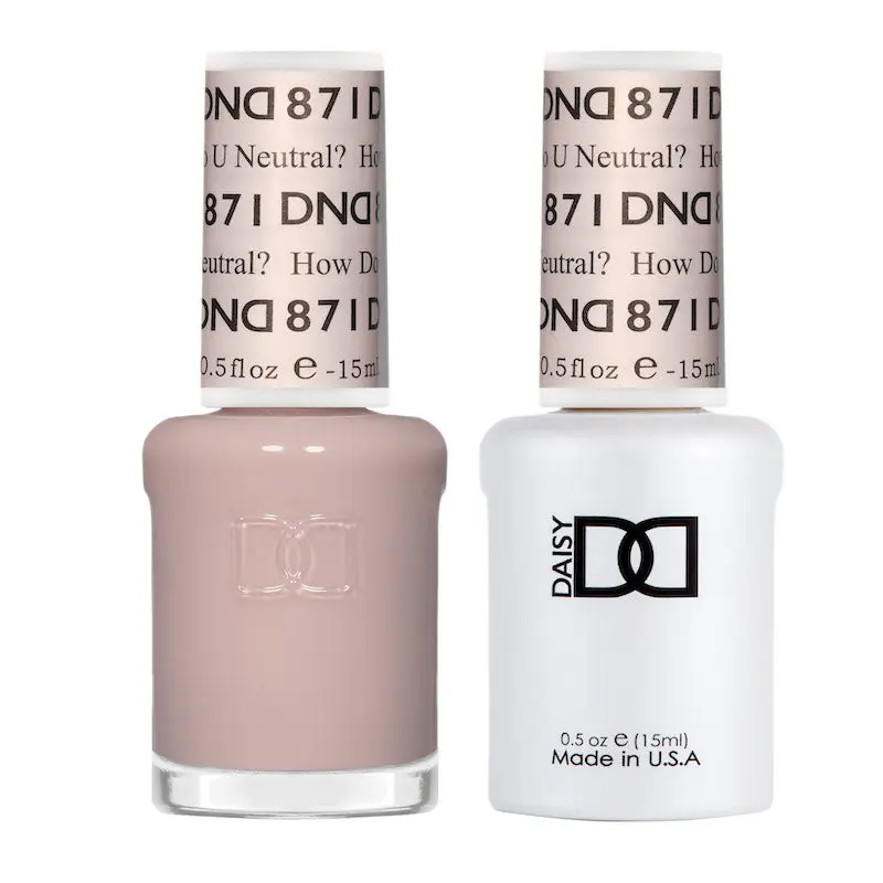 DND DC Gel & Lacquer Polish Duo Set, How Do U Neutralize #871 - UV-Cured & Air-Dry for Manicure and Nail Art