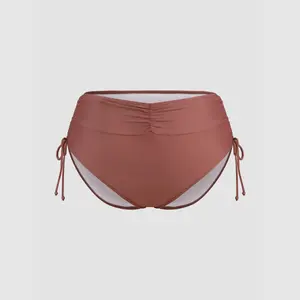 Cider Ruched Drawstring Cheeky Bikini Bottom Curve & Plus