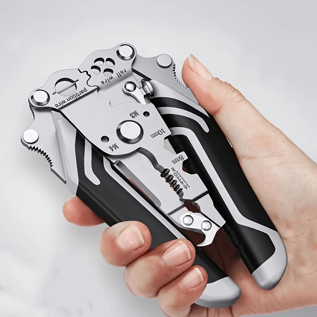 18-in-1 Multifunctional Industrial Hand Tool for Electricians, Foldable Heavy-Duty Hardware with Wire Stripper, Cutter, Wrench, Screwdriver, Rivet Puller for Construction, Home Improvement