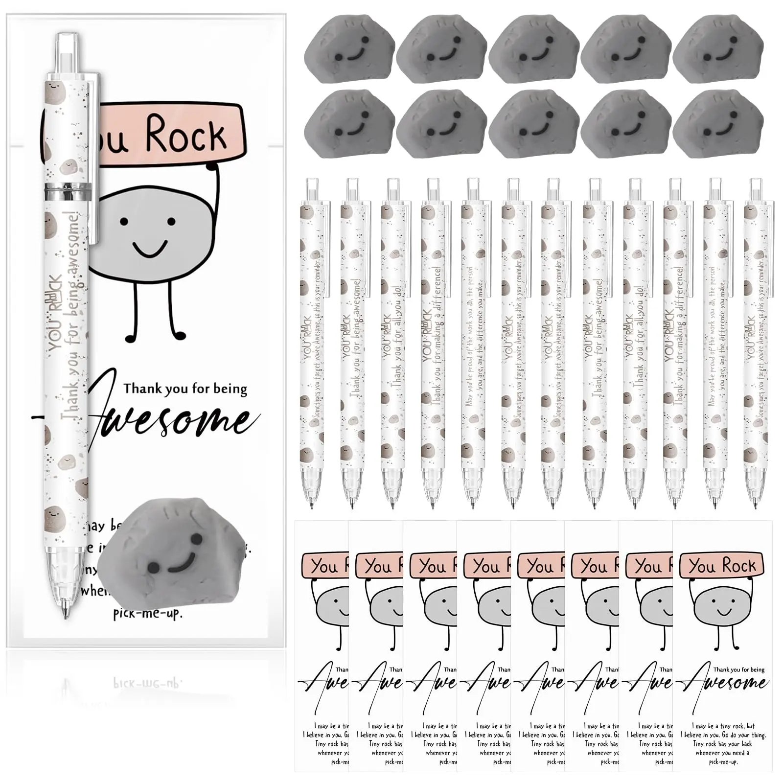 30/60 Sets Inspirational Mechanical Pencils Back to School Gifts for Students 0.7mm Mechanical Pencil with Eraser Positive Card Art Material for School Office Employee Appreciation Gift Classroom Prize Supplies Creative Stationery (6 Styles)