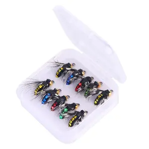 10pcs/Box Fly Design Fishing Hook, Bionic Fly Hook, Metal Bait Hook, Outdoor Fishing Accessories, Flyfishing, Solocamping, picnicaesthetic, Fishing Lures Kit