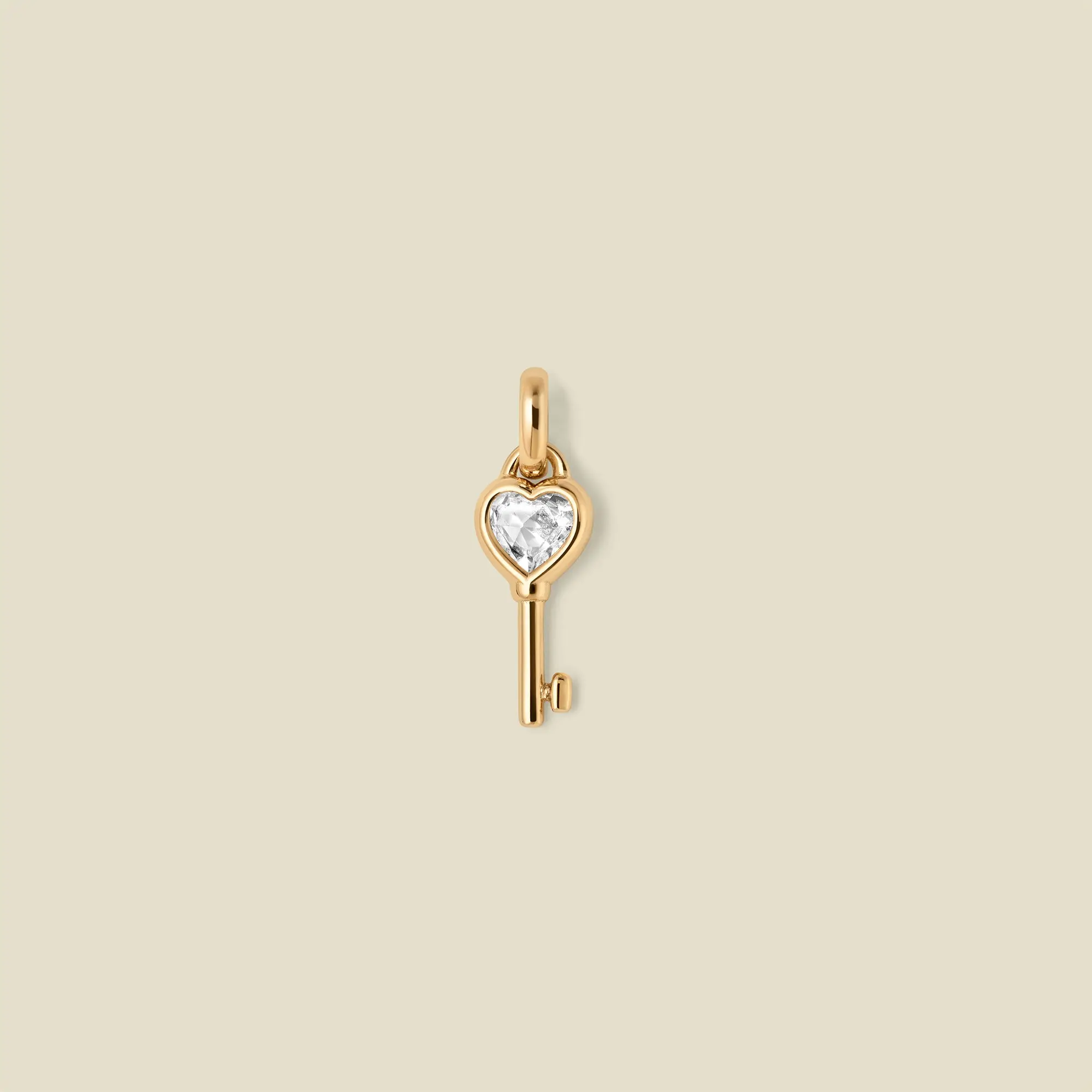 CZ Heart Key Charm | Final Sale