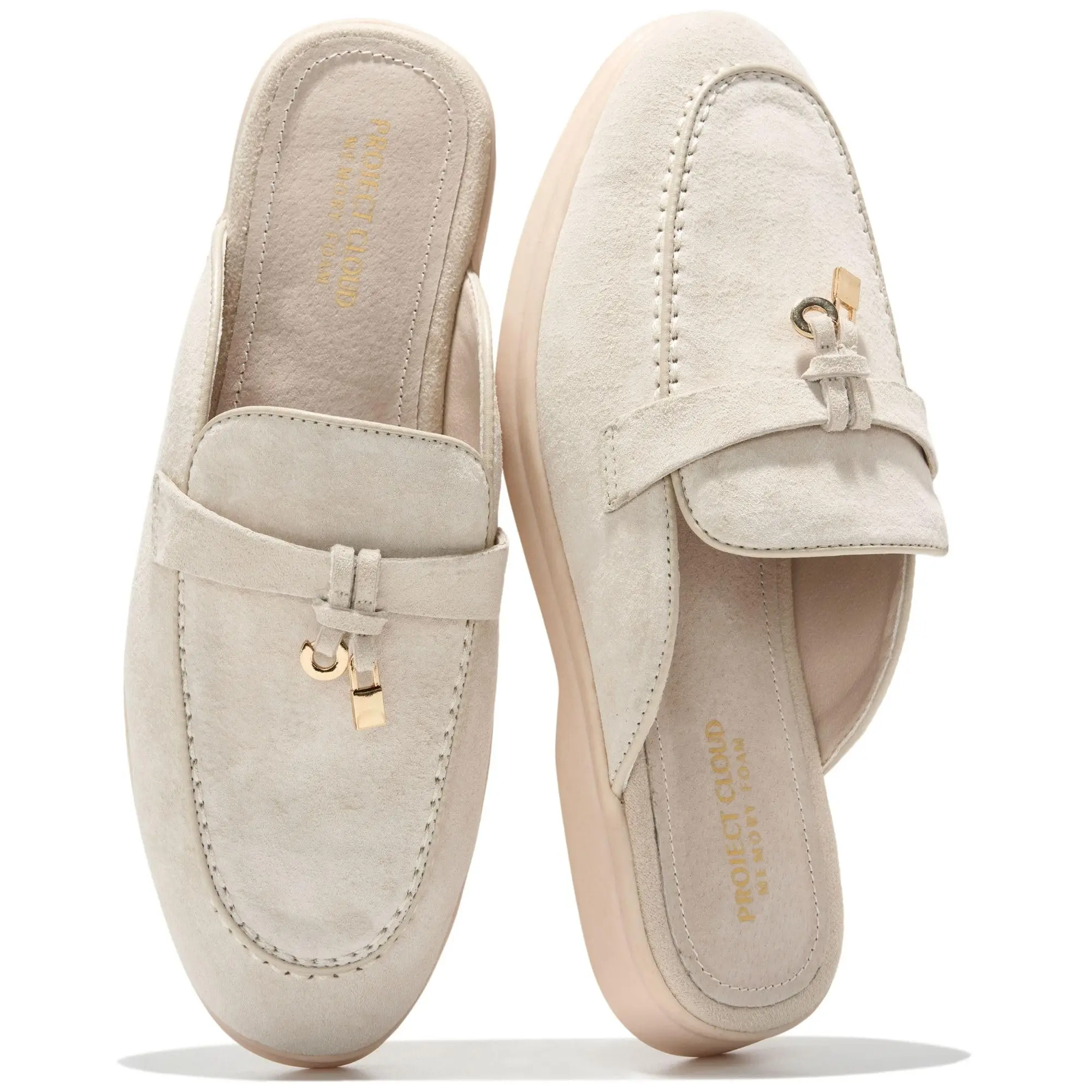 Project Cloud Women's | 100% Genuine Leather Mules | Memory Foam Insole | Lightweight | Non-Slip - Illustrious