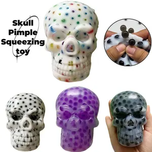 Tpr Skull Pimple Squeeze Toy, Stress Relief Toys, Stress Relief Fidgeting, 5 Squeeze Beads, Bursting Bead Toys, Elastic Squeeze Beads, Adult Toys, Party Favors, Decompression Squeeze, Tpr Stress Reliever