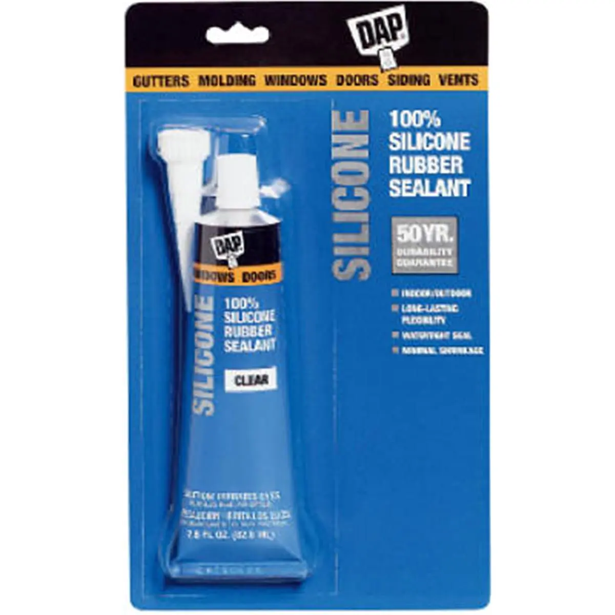 DAP 00683 Weather Seal Adhesive Sealant, 2.8 oz 100% Silicone Rubber, Flexible Seal Solution, White, Sealant Silicone, Adhesive Silicone