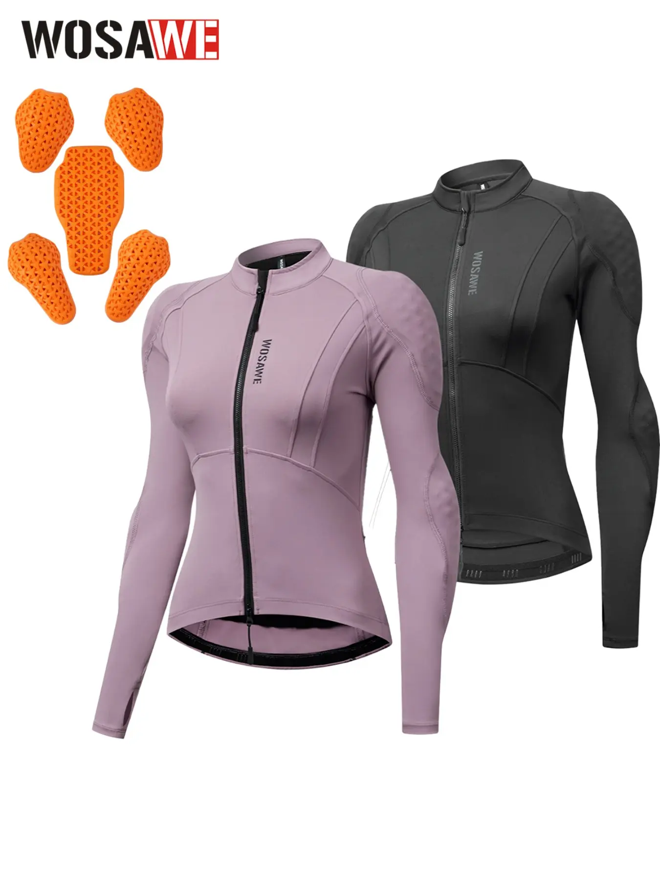 WOSAWE Mesh Motorcycle High Elasticity Jacket Women Padded Motorcycle Shirt with Back Pads Summer Sport Bike Gear Motorcycle Jersey