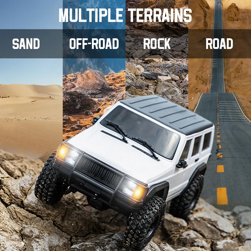 JJRC 1/18 Scale, High Torque 4WD RC Crawling Car - Car with Excellent Suspension and Shock Absorption, Durable Rock Climbing RC Car - 20A ESC 4WD Boys Off-Road Toy, Perfect Christmas, Halloween Gift Battery Powered Crawler Remote Control Truck