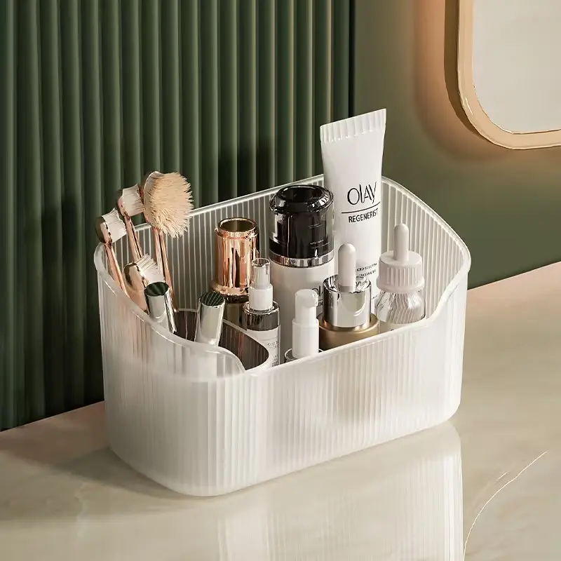 Applicable to 4 seasons, 2025 new model, 2in1 mirror cabinet, cosmetics storage box, slanted surface desktop dressing table, skincare products, perfume, built in storage, bathroom cabinet