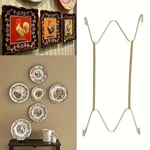 8/10pcs W Type Invisible Spring Hanging Dish Rack for Kitchen Counter, Cabinet and Shelf - 8/10/12 Inches Wall Display Plate Holder for Kitchen Organizers and Storage - Stylish Home Decor and Porch Entrance Decor