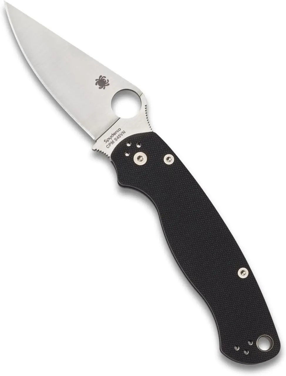 Spyderco Para Military 2 Compact Folding Pocket Knife - Outdoor Gear Utility Tool, 3.45" Plain Edge Blade, CPM S45VN Steel, Full-Flat Grind, G-10 Handle, Compression Lock, 8.26" Overall Length