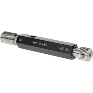 Mechanical Hardware SPI Plug Thread Gage - M16x1.5 Thread, 6H Class, Double End, Go & No Go Handle Included, Model 37-198-9